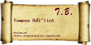 Tompos Bálint névjegykártya