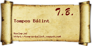 Tompos Bálint névjegykártya