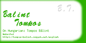 balint tompos business card